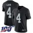 Nike Las Vegas Raiders #4 Derek Carr Black Team Color Mens Stitched NFL 100th Season Vapor Limited Jersey