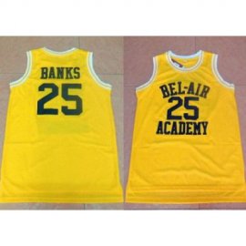 Bel-Air Academy #25 Banks Gold Stitched Basketball Jersey