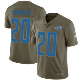 Nike Detroit Lions #20 Barry Sanders Olive Mens Stitched NFL Limited 2017 Salute to Service Jersey