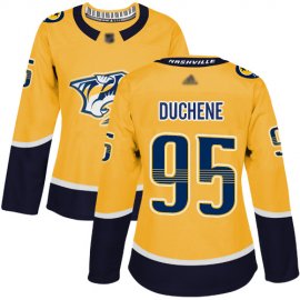 Adidas Nashville Predators #95 Matt Duchene Yellow Home Authentic Womens Stitched NHL Jersey