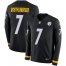 Nike Pittsburgh Steelers #7 Ben Roethlisberger Black Team Color Mens Stitched NFL Limited Therma Long Sleeve Jersey