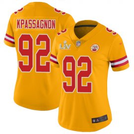 Nike Kansas City Chiefs #92 Tanoh Kpassagnon Gold Womens Super Bowl LV Bound Stitched NFL Limited Inverted Legend Jersey
