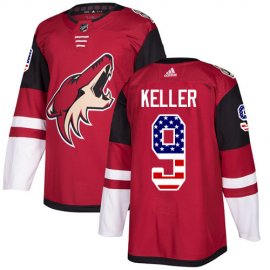 Adidas Arizona Coyotes #9 Clayton Keller Maroon Home Authentic USA Flag Stitched Youth NHL Jersey