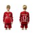 Bayern Munchen #13 Rafinha Home Long Sleeves Kid Soccer Club Jersey