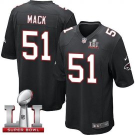 Nike Atlanta Falcons #51 Alex Mack Black Alternate Super Bowl LI 51 Youth Stitched NFL Elite Jersey