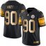 Nike Pittsburgh Steelers #90 T. J. Watt Black Mens Stitched NFL Limited Gold Rush Jersey
