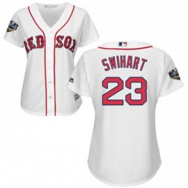 Boston Red Sox #23 Blake Swihart White Home 2018 World Series Womens Stitched MLB Jersey