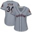 Houston Astros #34 Nolan Ryan Grey Road 2019 World Series Bound Womens Stitched MLB Jersey