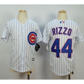 Chicago Cubs #44 Anthony Rizzo White(Blue Strip) Cool Base Stitched Youth MLB Jersey