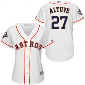 Houston Astros #27 Jose Altuve White Home 2019 World Series Bound Womens Stitched MLB Jersey