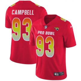 Nike Jacksonville Jaguars #93 Calais Campbell Red Mens Stitched NFL Limited AFC 2019 Pro Bowl Jersey