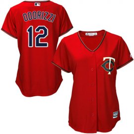 Minnesota Twins #12 Jake Odorizzi Red Alternate Womens Stitched MLB Jersey
