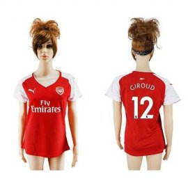 Womens Arsenal #12 Giroud Home Soccer Club Jersey