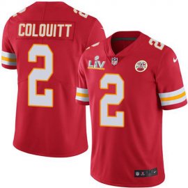 Nike Kansas City Chiefs #2 Dustin Colquitt Red Team Color Mens Super Bowl LV Bound Stitched NFL Vapor Untouchable Limited Jersey