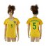 Womens Brazil #5 Fernandinho Home Soccer Country Jersey