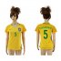 Womens Brazil #5 Fernandinho Home Soccer Country Jersey