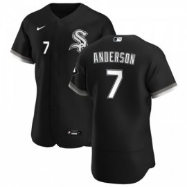 Chicago White Sox #7 Tim Anderson Mens Nike Black Alternate 2020 Authentic Player MLB Jersey
