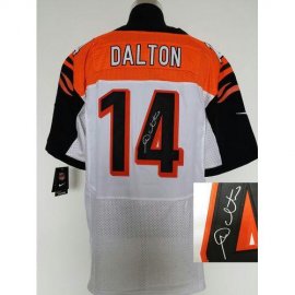 Nike Cincinnati Bengals #14 Andy Dalton White Mens Stitched NFL Elite Autographed Jersey