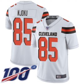 Nike Cleveland Browns #85 David Njoku White Mens Stitched NFL 100th Season Vapor Limited Jersey