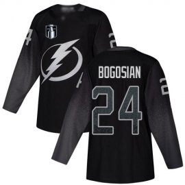 Adidas Tampa Bay Lightning #24 Zach Bogosian Black 2022 Stanley Cup Final Patch Alternate Authentic Stitched NHL Jersey Mens