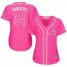 Atlanta Braves #24 Deion Sanders Pink Fashion Womens Stitched MLB Jersey