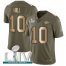 Nike Kansas City Chiefs #10 Tyreek Hill Olive/Gold Super Bowl LIV 2020 Youth Stitched NFL Limited 2017 Salute To Service Jersey