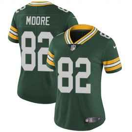 Nike Green Bay Packers #82 JMon Moore Green Team Color Womens Stitched NFL Vapor Untouchable Limited Jersey