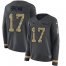 Nike New England Patriots #17 Antonio Brown Anthracite Salute to Service Womens Stitched NFL Limited Therma Long Sleeve Jersey