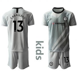 Chelsea #13 Caballero Grey Goalkeeper Kid Soccer Club Jersey