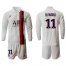 Paris Saint-Germain #11 Di Maria Away Long Sleeves Soccer Club Jersey