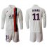 Paris Saint-Germain #11 Di Maria Away Long Sleeves Soccer Club Jersey
