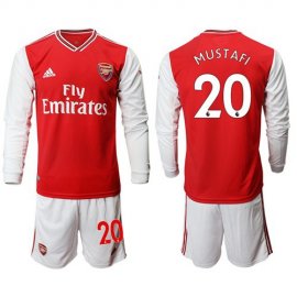 Arsenal #20 Mustafi Red Home Long Sleeves Soccer Club Jersey