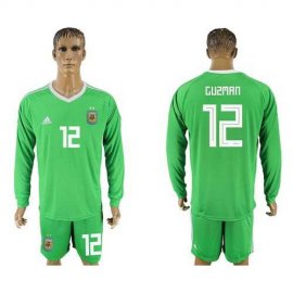 Argentina #12 Guzman Green Long Sleeves Goalkeeper Soccer Country Jersey