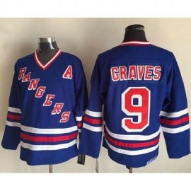 New York Rangers #9 Adam Graves Blue CCM Heroes of Hockey Alumni Stitched NHL Jersey
