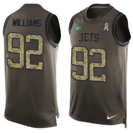 Nike New York Jets #92 Leonard Williams Green Mens Stitched NFL Limited Salute To Service Tank Top Jersey