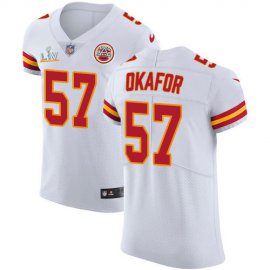Nike Kansas City Chiefs #57 Alex Okafor White Mens Super Bowl LV Bound Stitched NFL New Elite Jersey