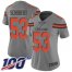 Nike Cleveland Browns #53 Joe Schobert Gray Womens Stitched NFL Limited Inverted Legend 100th Season Jersey