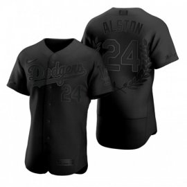 Los Angeles Dodgers #24 Walter Alston Mens Nike Black MLB MVP Limited Player Edition Jersey
