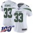 Nike New York Jets #33 Jamal Adams White Womens Stitched NFL 100th Season Vapor Limited Jersey