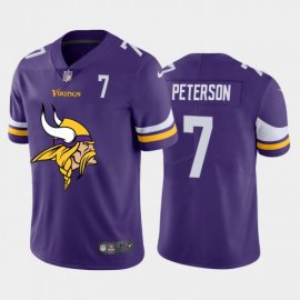 Minnesota Minnesota Vikings #7 Patrick Peterson Purple Mens Nike Big Team Logo Player Vapor Limited NFL Jersey