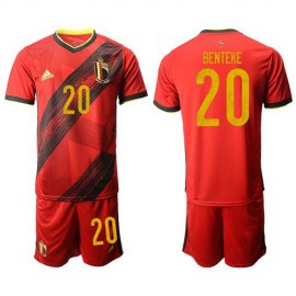 Belgium #20 Benteke Red Home Soccer Country Jersey
