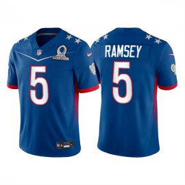 Mens Los Angeles Rams #5 Jalen Ramsey 2022 Royal Pro Bowl Stitched Jersey