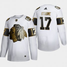 Chicago Blackhawks #17 Dylan Strome Mens Adidas White Golden Edition Limited Stitched NHL Jersey