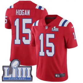 Nike New England Patriots #15 Chris Hogan Red Alternate Super Bowl LIII Bound Mens Stitched NFL Vapor Untouchable Limited Jersey