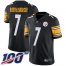 Nike Pittsburgh Steelers #7 Ben Roethlisberger Black Team Color Mens Stitched NFL 100th Season Vapor Limited Jersey