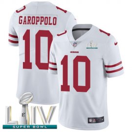Nike San Francisco 49ers #10 Jimmy Garoppolo White Super Bowl LIV 2020 Mens Stitched NFL Vapor Untouchable Limited Jersey