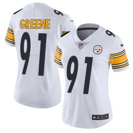 Nike Pittsburgh Steelers #91 Kevin Greene White Womens Stitched NFL Vapor Untouchable Limited Jersey
