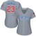 Chicago Cubs #23 Ryne Sandberg Grey Road Womens Stitched MLB Jersey