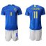 Brazil #11 P.Coutinho Blue Soccer Country Jersey