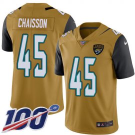 Nike Jacksonville Jaguars #45 KLavon Chaisson Gold Mens Stitched NFL Limited Rush 100th Season Jersey